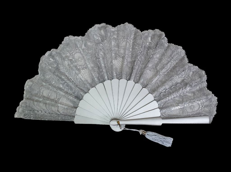 Silver Lace Fan for Ceremony